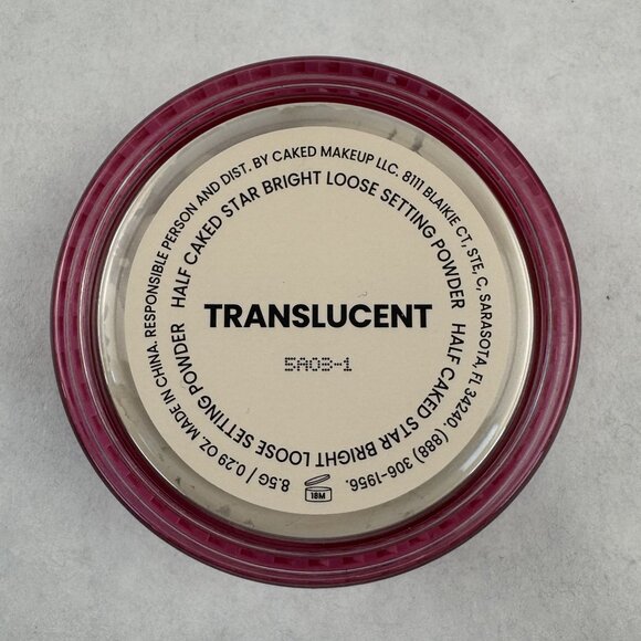 Half Caked Star Bright Loose Setting Powder Translucent 8.5G Makeup Vegan NEW - Picture 2 of 9